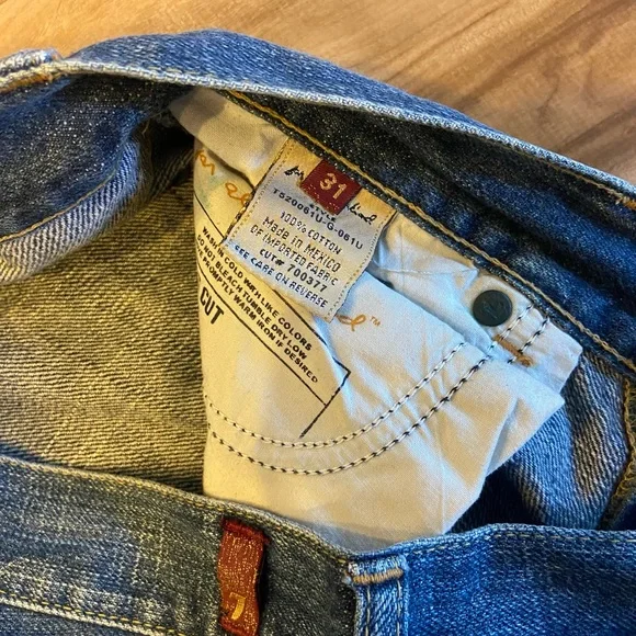 Seven 7 For All Mankind Blue Denim Bootcut Jeans Men's Size 31, Medium Dark Wash - Picture 5 of 5